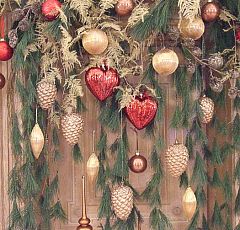 Украшение дома к Новому году и Рождеству. Настенные панно из хвои и украшение светильников — Настенное Новогоднее панно